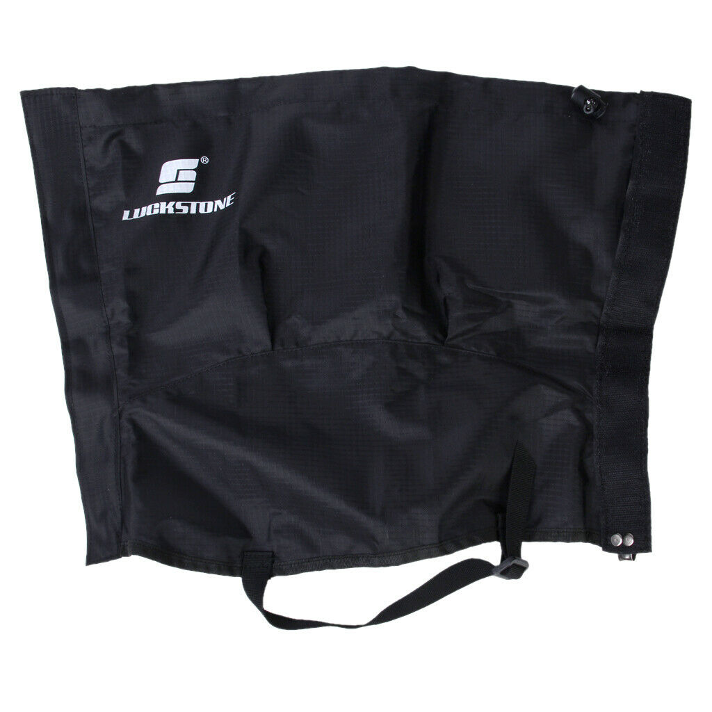 1 Pair Black Waterproof Hiking Climbing Snow Legging Gaiters Leg Covers - Large