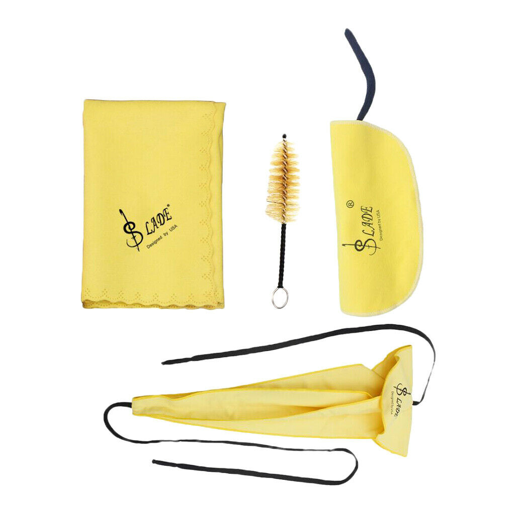 4 Pack Saxophone Cleaning Kit Tube Clean Cloth Mouthpiece Brush Screwdriver