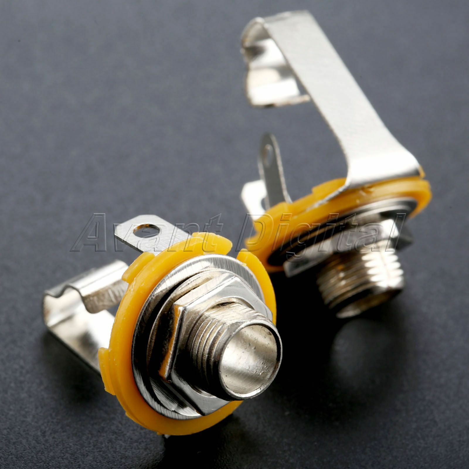 2Pcs 1/4" 6.35mm Stereo Input Jack Plug Socket Output Socket For Electric Guitar