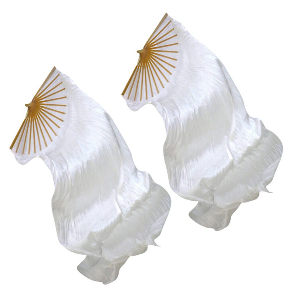 Soft Silk Belly Dance Veil Fan Fan Veil Silk Fan Wing Veil Fan Long Folding Fan