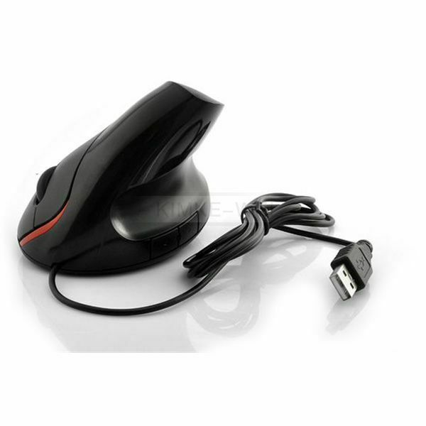 Ergonomic Design USB Vertical Optical Mouse 1000DPI for Computer PC Black