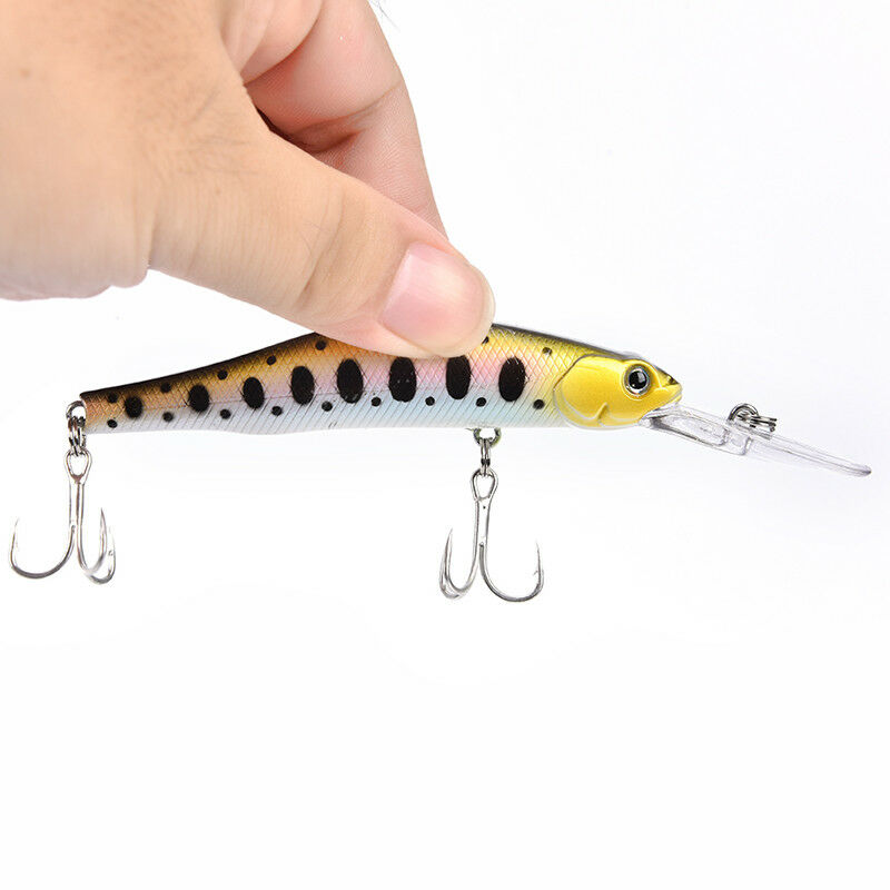 12cm 13.4g Minnow Fishing Lure Slow Sinking Crankabits Wobbler Hook Hard .l8
