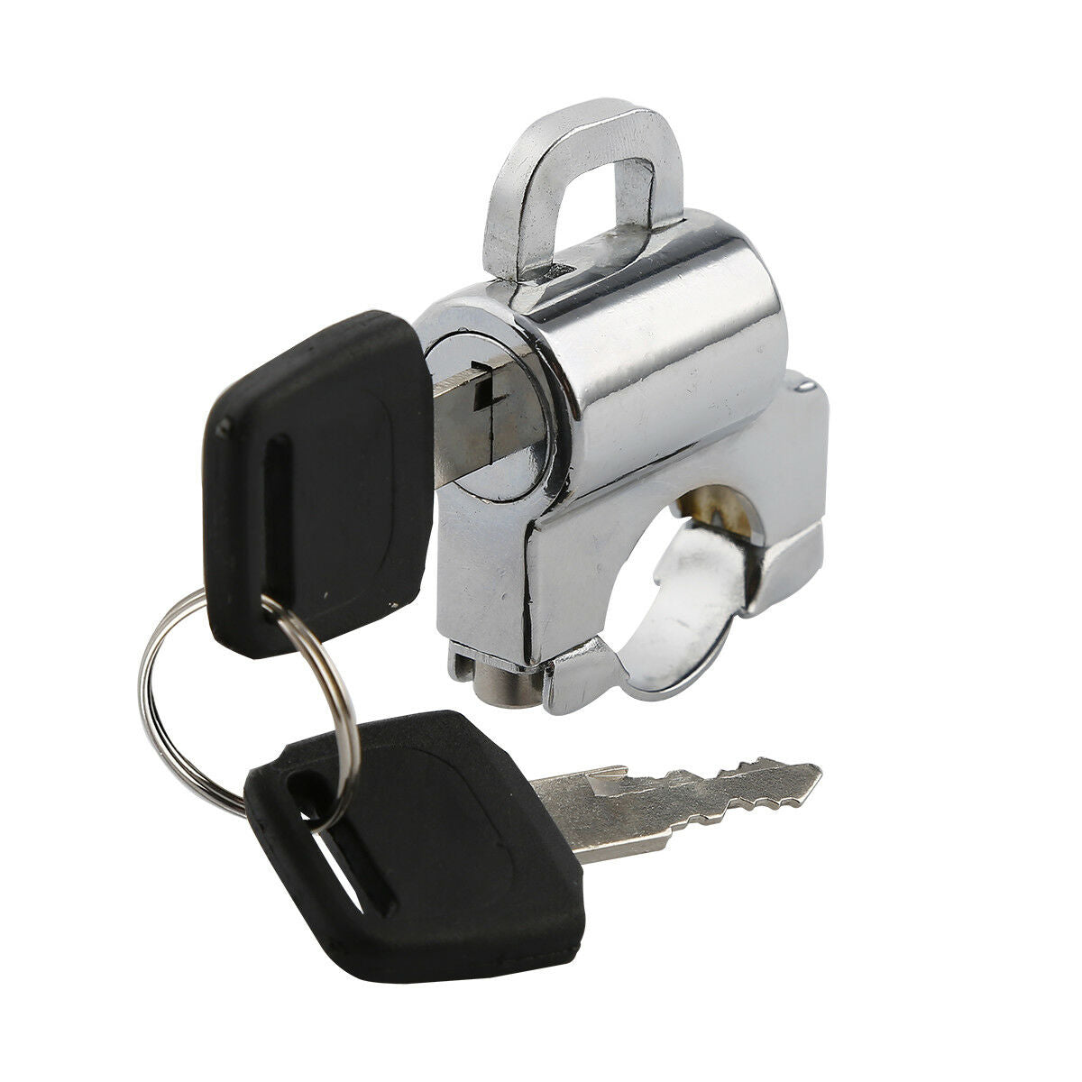 Universal Chrome Helmet Lock Fit 25mm Handlebar Hanger Hook with 2 Keys Set