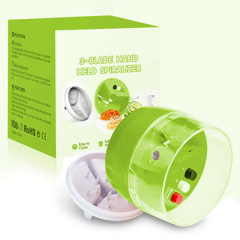 4in 1 Handheld Spiralizer Vegetable Fruit Slicer Adjustable Spiral Grater Cu SJ