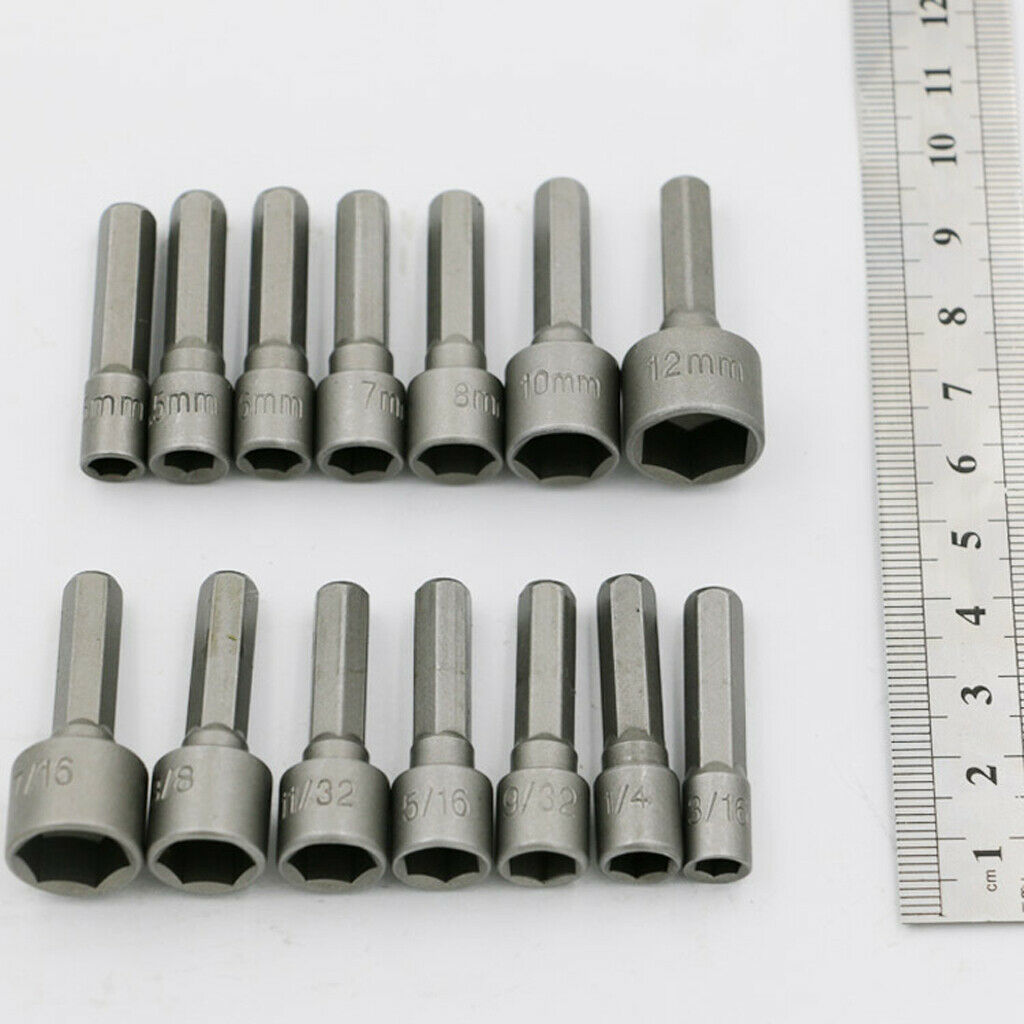 Power Hexagon Socket Set Extension 5-13mm Adapter DIY Household Tools 14pcs