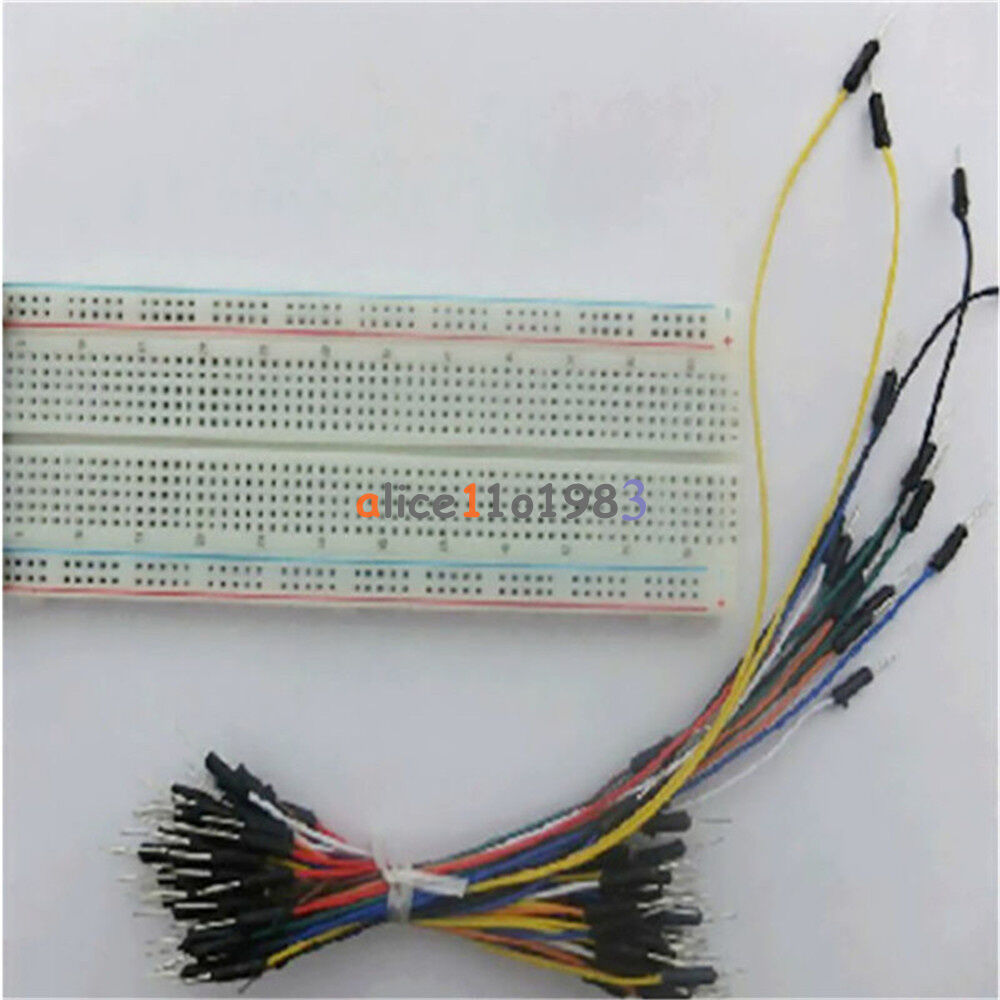 MB102 Power Supply Module 3.3V 5V+Breadboard Board 830 Point+65PCS Jumper cables