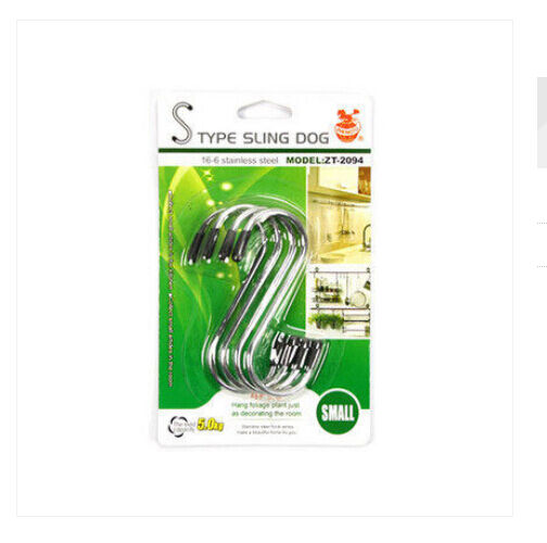 4PCS Hook Chrome Hanging Hooks S Shape Stainless Steel Multifunction