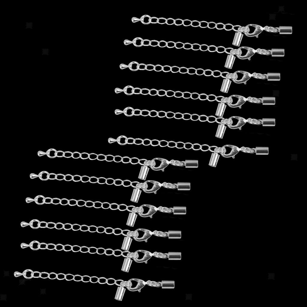 12pcs Clasp and Clip Ends Set Necklace DIY Accs Lobster Clasp Extender Chain