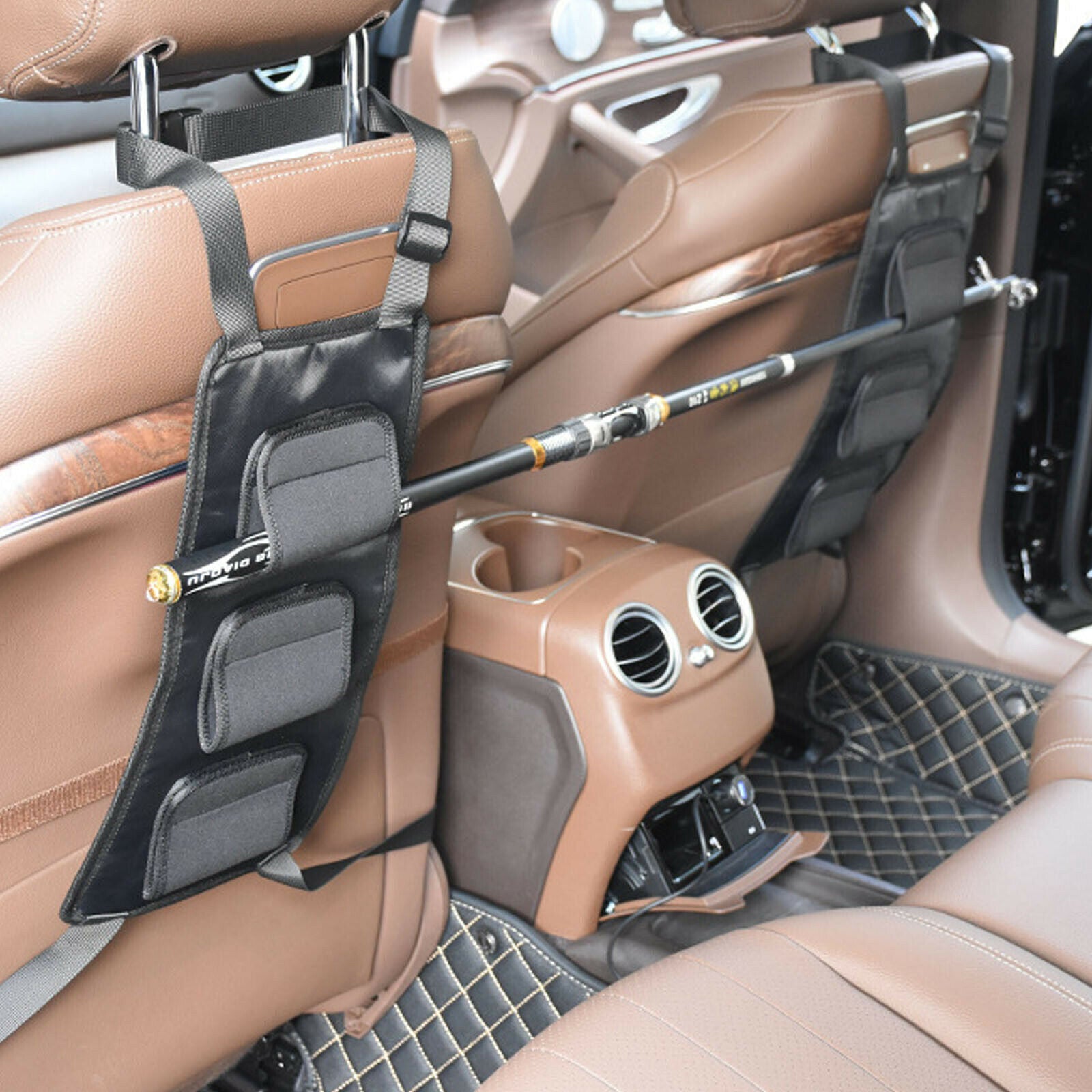 Fishing Rod Rest Holder Car Carrier Vehicle Backseat Rod Rack 3 Poles Storage
