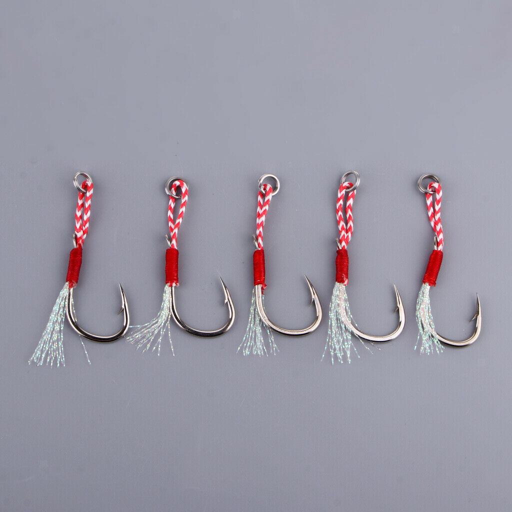 15 Pcs Jigging Assist Hooks Fishhooks Worm Hooks Barbs 10/11/20 #