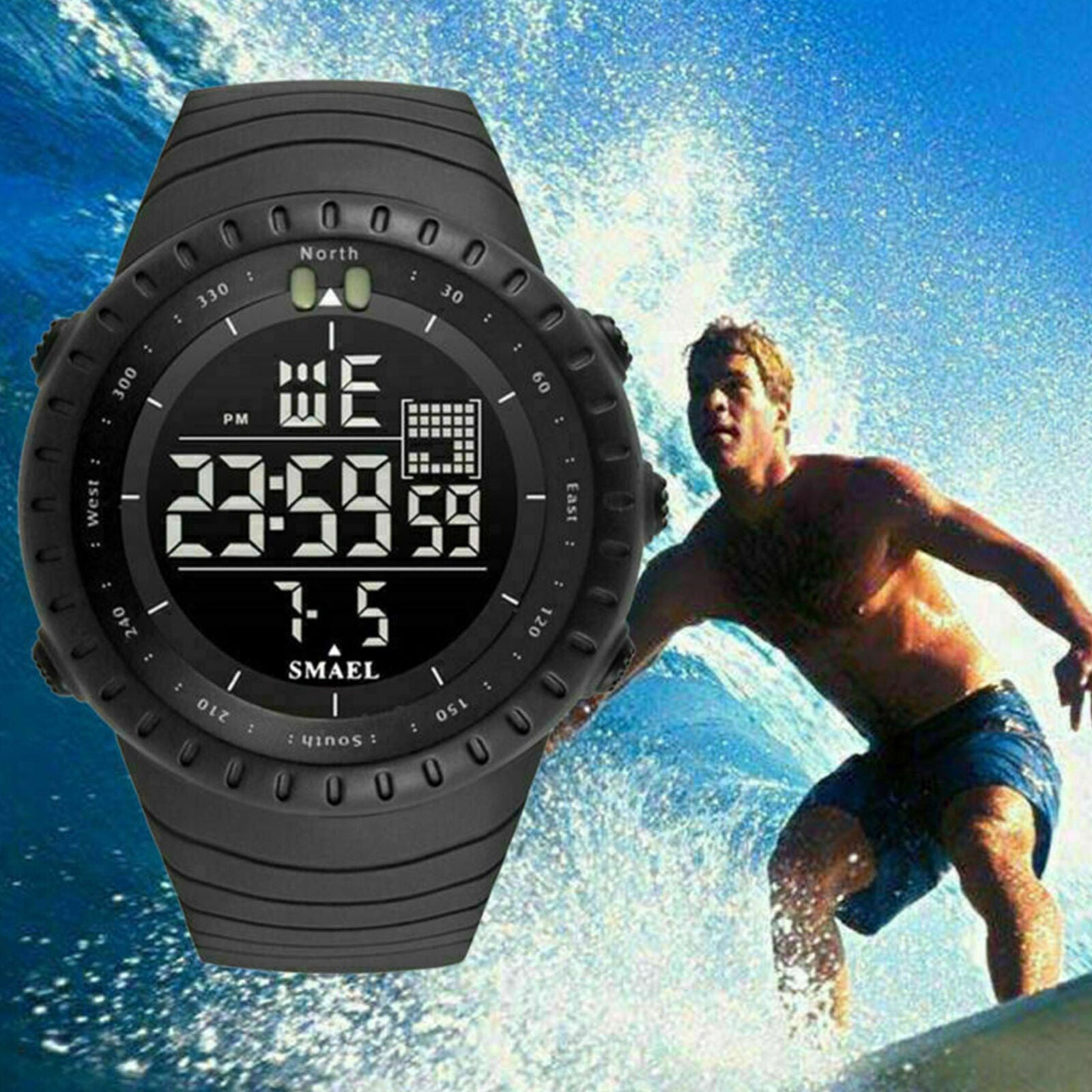 Military Men's Quartz Digital Sport Calendar Sport Waterproof Army Wrist Watch