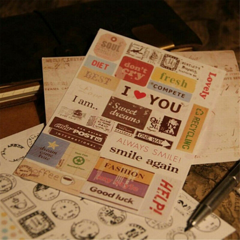 6pcs/set Retro DIY Calendar Paper Stickers for Scrapbooking Diary Planner Sticky