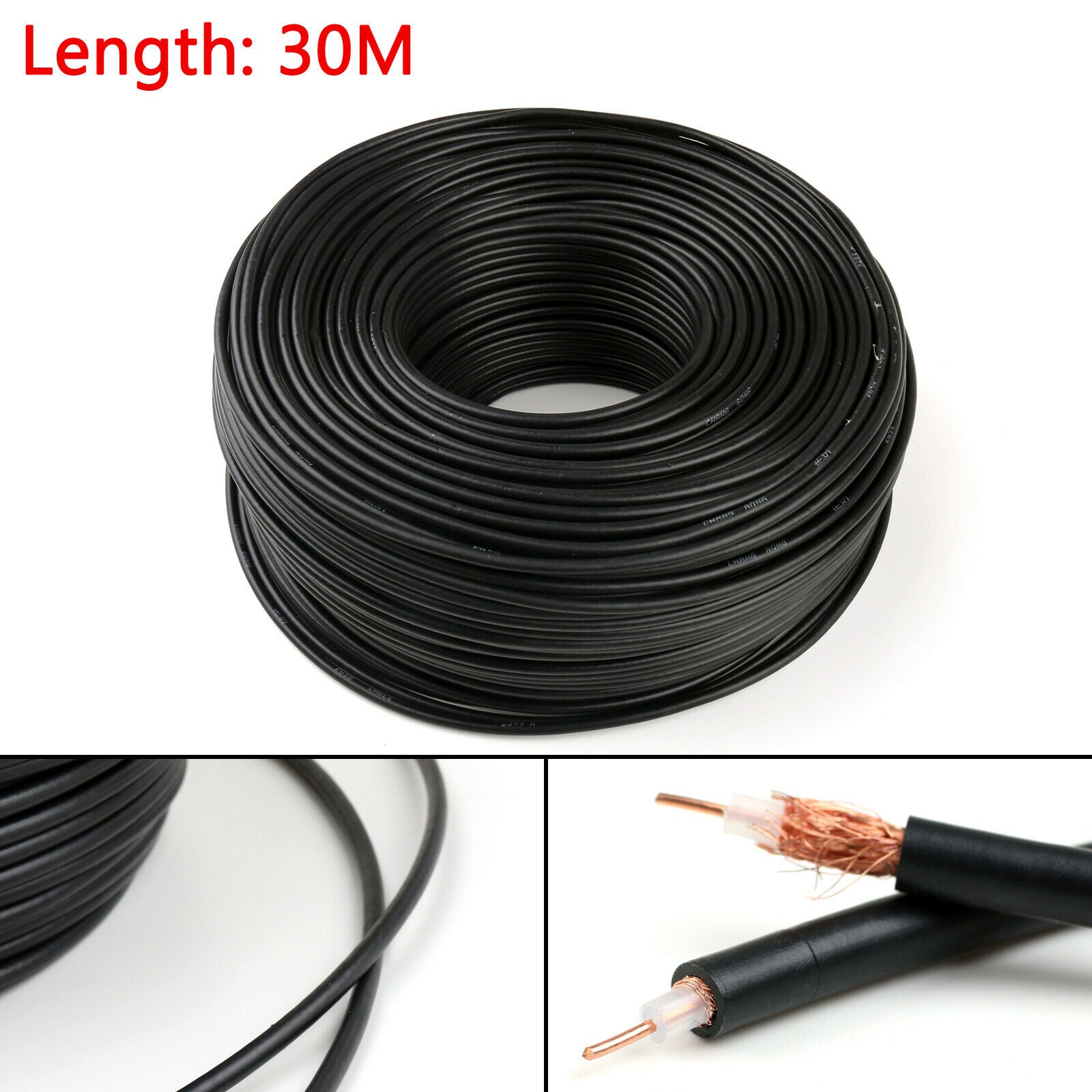 30m RG58 RF Coaxial Cable Connector 50ohm Coax Transceiver Pigtail 98ft CN