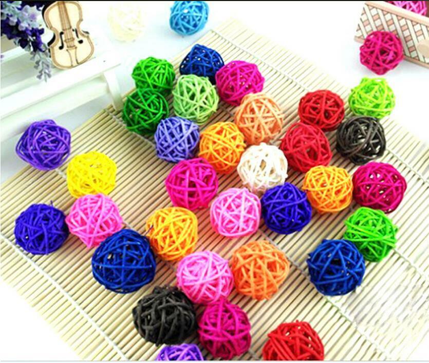 Rattan Colorful Pet Bird Claw Toys Parrot Ball Harness Parakeet Budgie Cag.l8