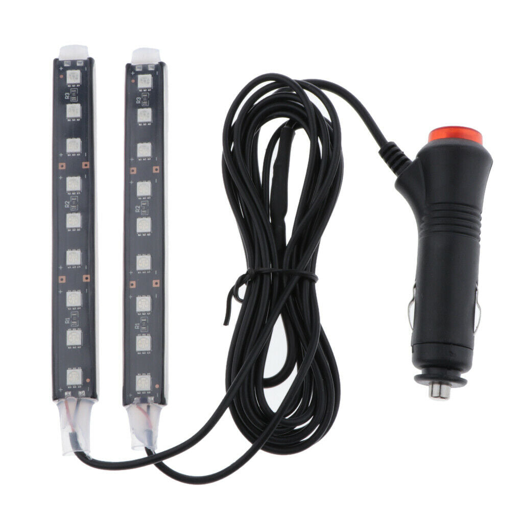 Pack of 1 9 LED Car Auto RGB Strip Light Decorative Atmosphere Interior
