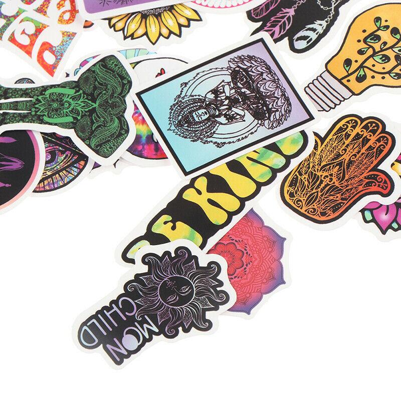 50x Retro Hippies Love And Peace Stickers For Motorcycle Luggage Skateboa.l8