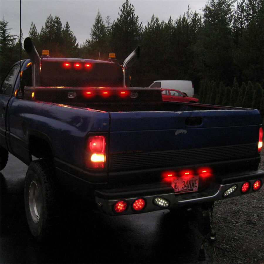 14" Truck Trailer Side Marker Taillight Red LED Light Strip Lamp Bar Waterproof