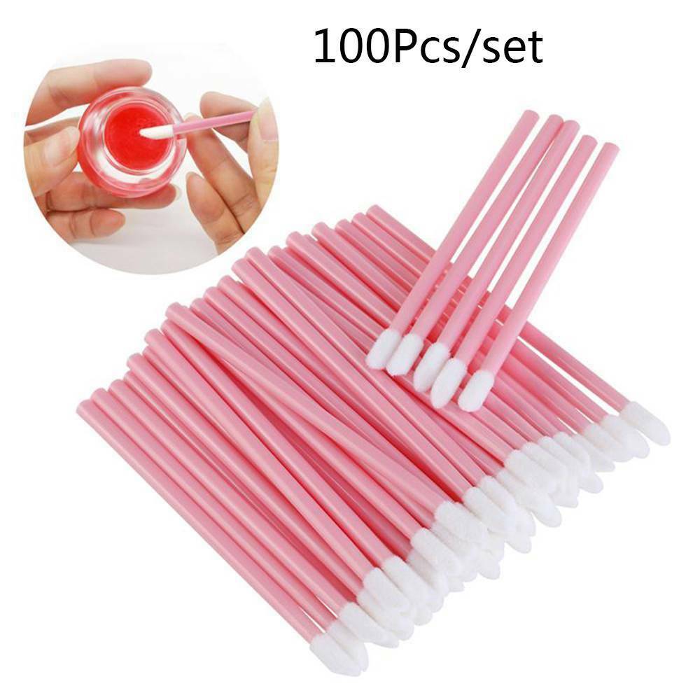 50pcs Disposable Lip Gloss Wands Makeup Brushes Sponge Tip Applicators Tools