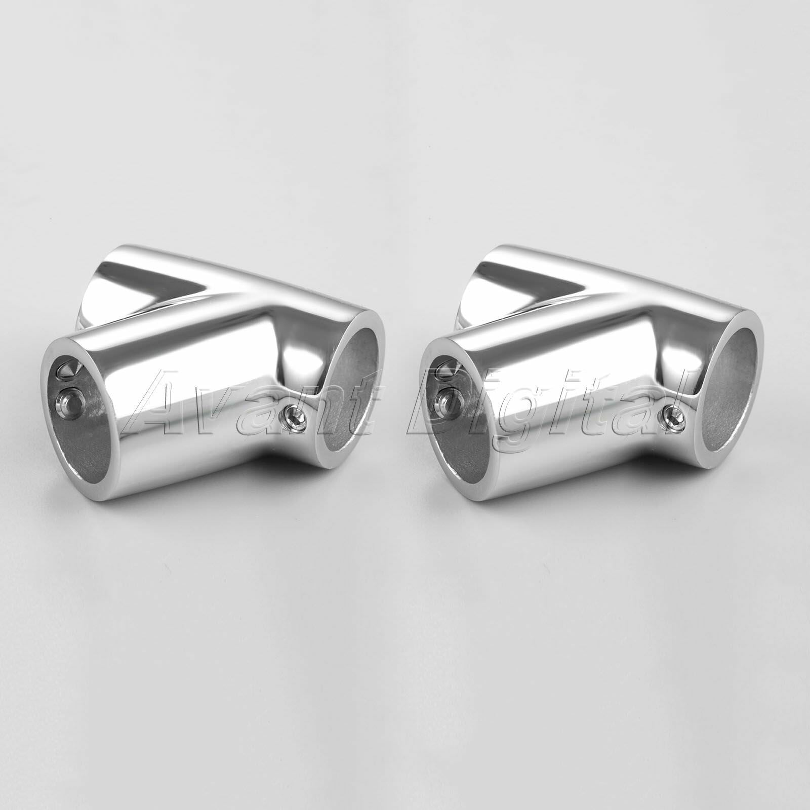 2Pcs 316 marine stainless steel Boat Hand Rail 60 Degree Tee Forting 7/8"" Tube