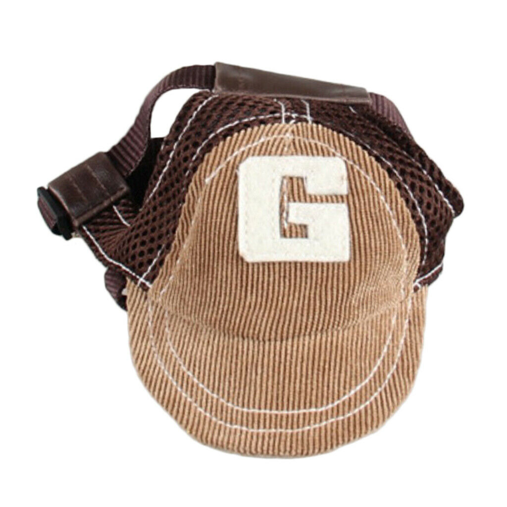 Baseball Hat Sun-shading   with Ear Holes For Small to Large Dogs Coffee-S