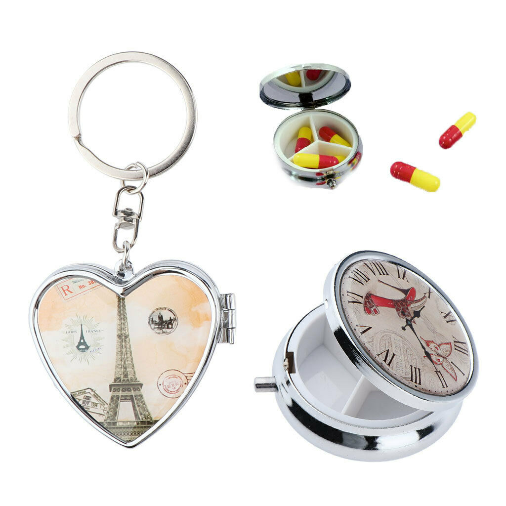 3 Slots And 2 Grids Candy Pills Box Portable Tin Pots Cosmetic Jars Case