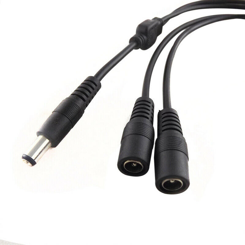 For CCTV Power 5.5x2.1mm 1Male Plug To 2 Female Jack Cable Cord Splitter Adapter
