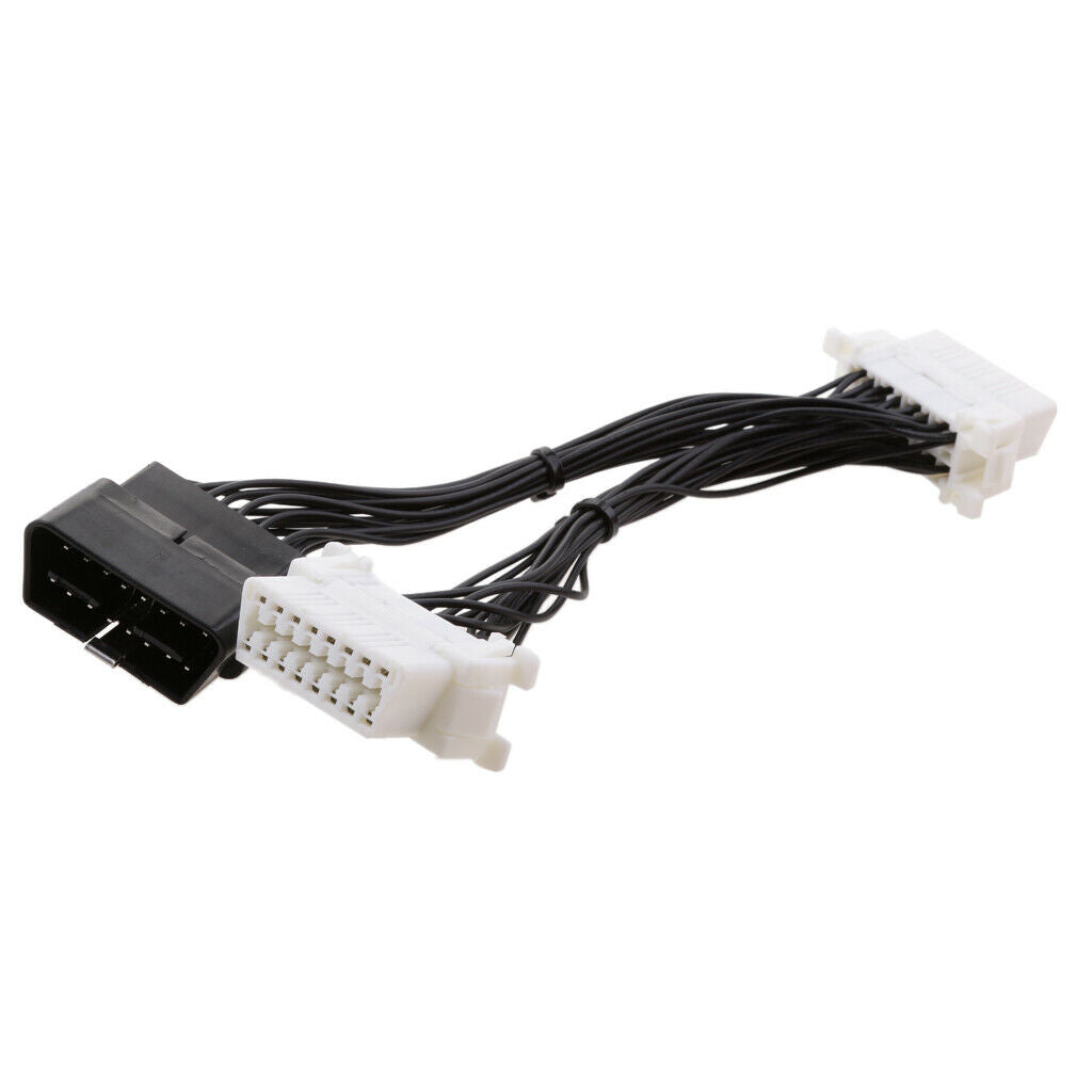 Universal Car 1 Male to 2 Female 16 Pin OBD2 Extension Cable Splitter Wire