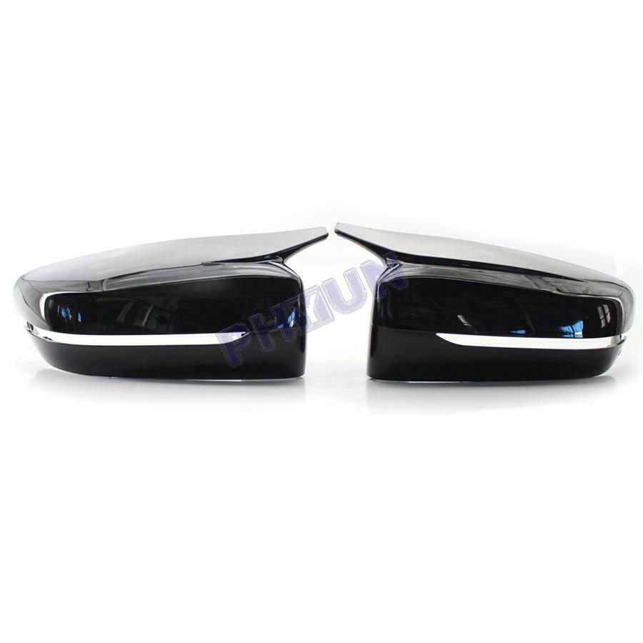 2x Gloss Black Side Mirror Covers For BMW 3 5 7 Series G30 G38 G20 G28 G11 G12