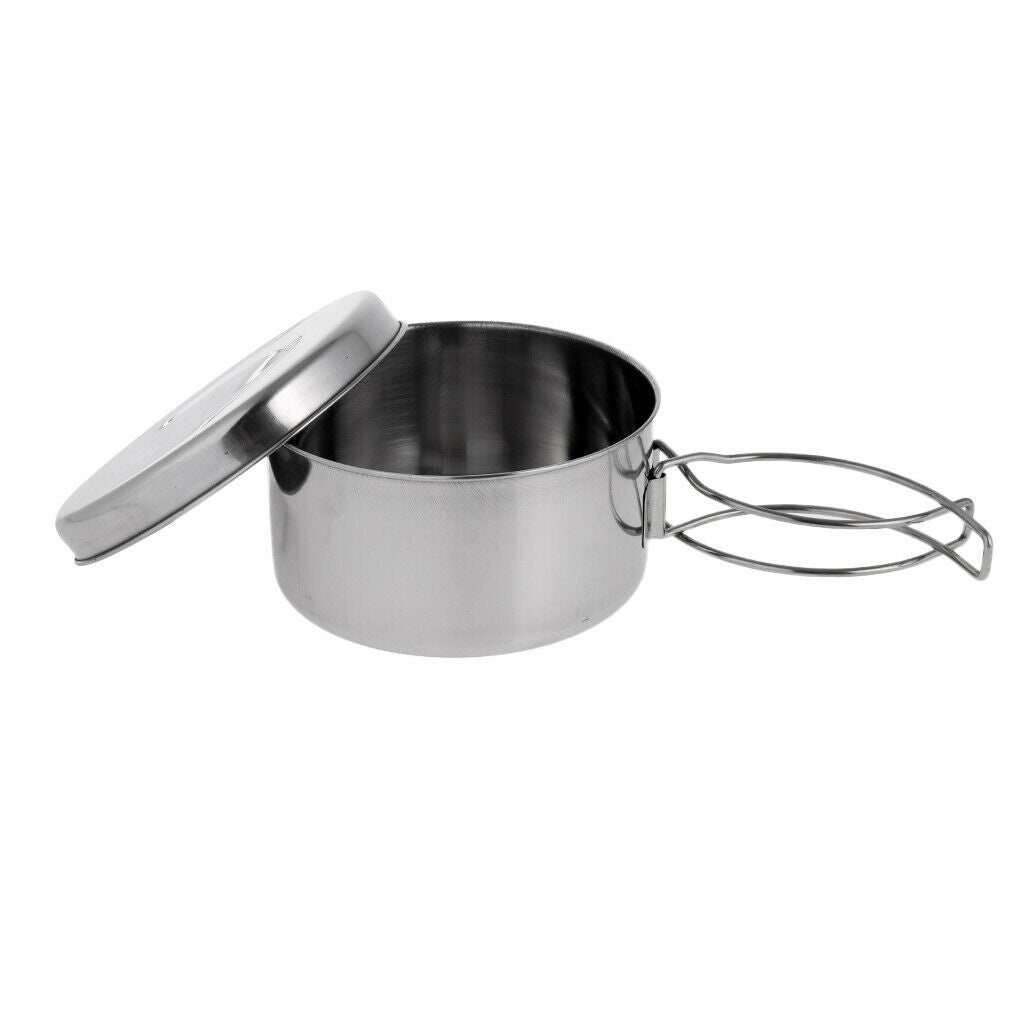 Portable Outdoor Camping Folding Non-Stick Cookware Backpacking Pot Pan Set