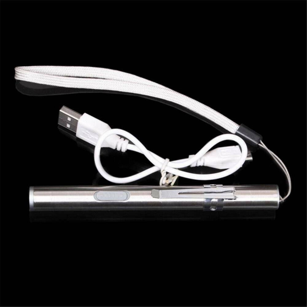 1x50lm USB Rechargable Penlight Mini Pocket LED Flashlight Torch Lamp Waterproof