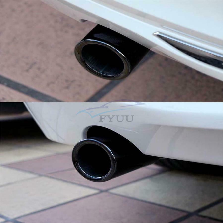 1 Pair of Titanium Black Car End Exhaust Pipe Silencer For BMW 06-10 E90 E92 325