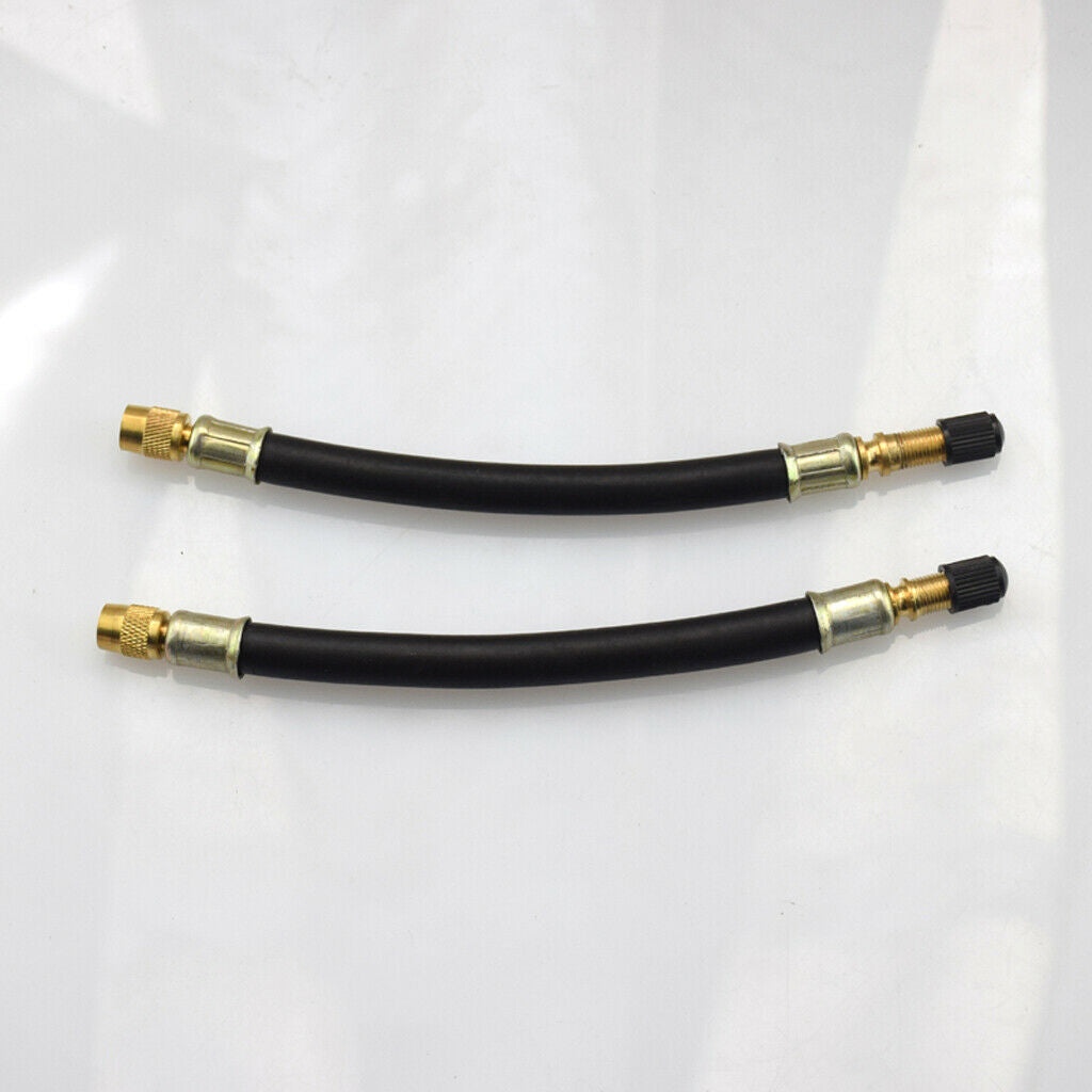7inch 180mm New Flexible Tyre Valve Twin Wheel Extension w Dust Caps Tools