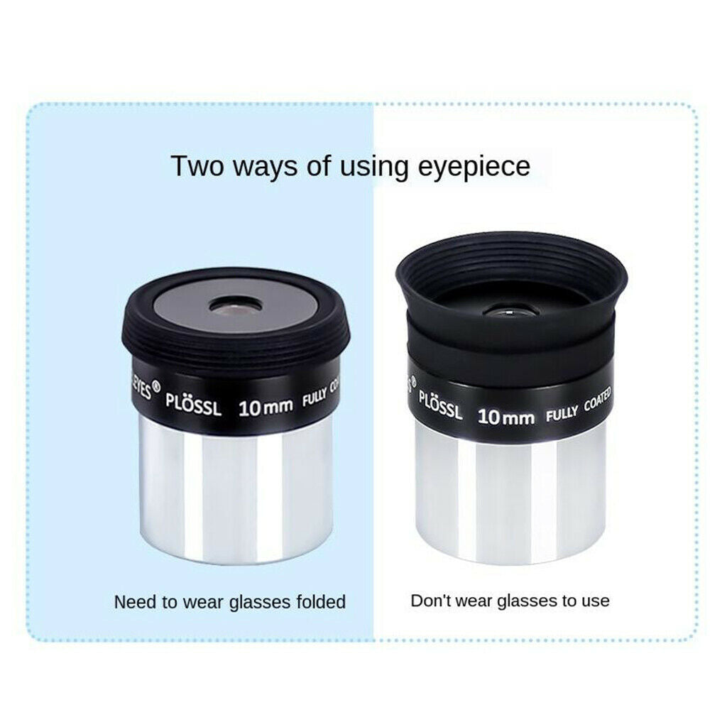 1.25'' 10mm Plossl PL Eyepiece Lens for Astronomy Telescope Accessory Black