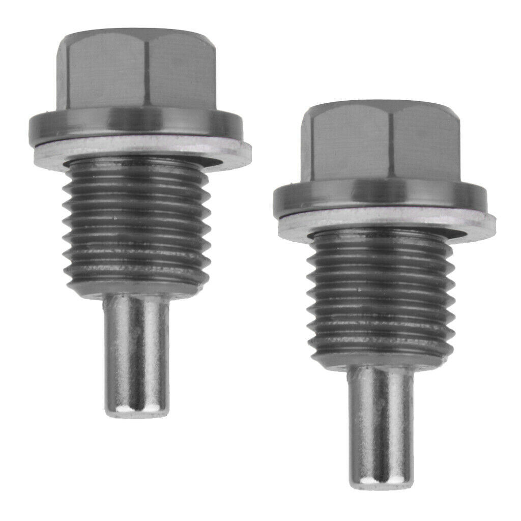 2PCS M14x1.5 Durable Anodized Magnetic Engine Oil Drain Plug Screw Titanium