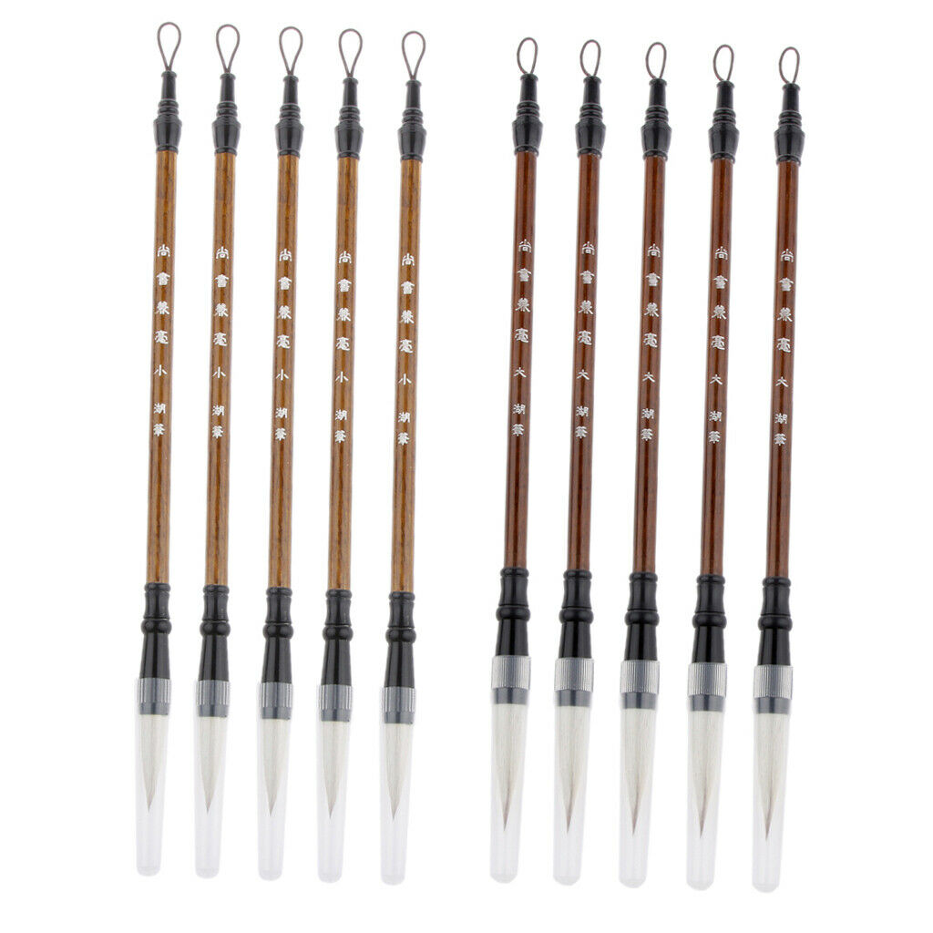 10 Pcs Traditional Chinese  Brush Ink Pen for Calligraphy Writing Tool-L,S