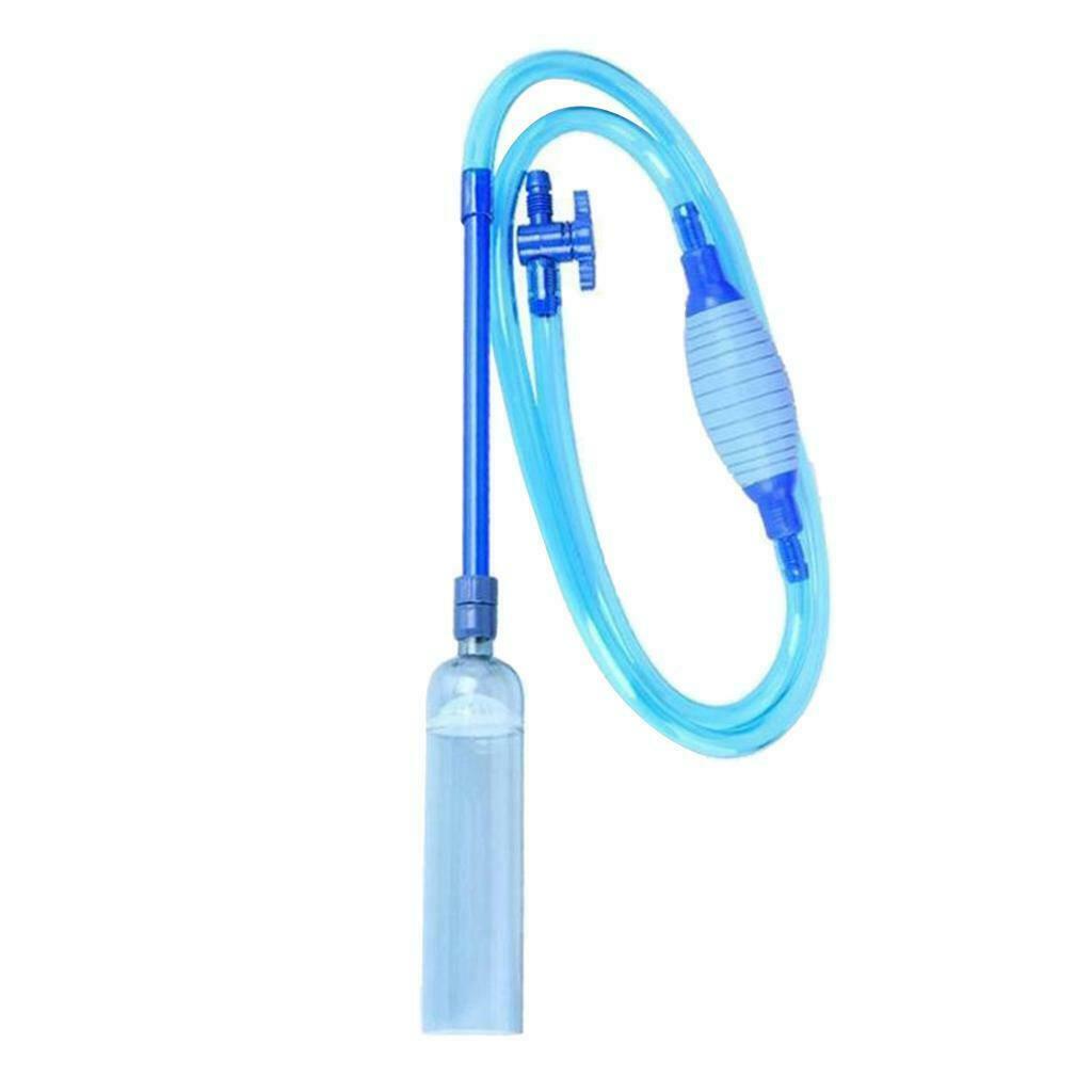 Blue Fish Tank Gravel Sand Cleaner Long Nozzle Water Changer Flow Controller