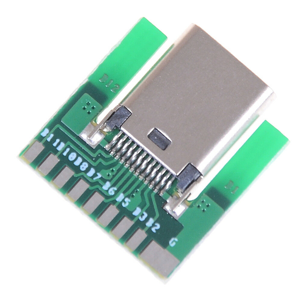 DIY 24pin usb 3.1 type c female plug socket connector smt type with pc board XC