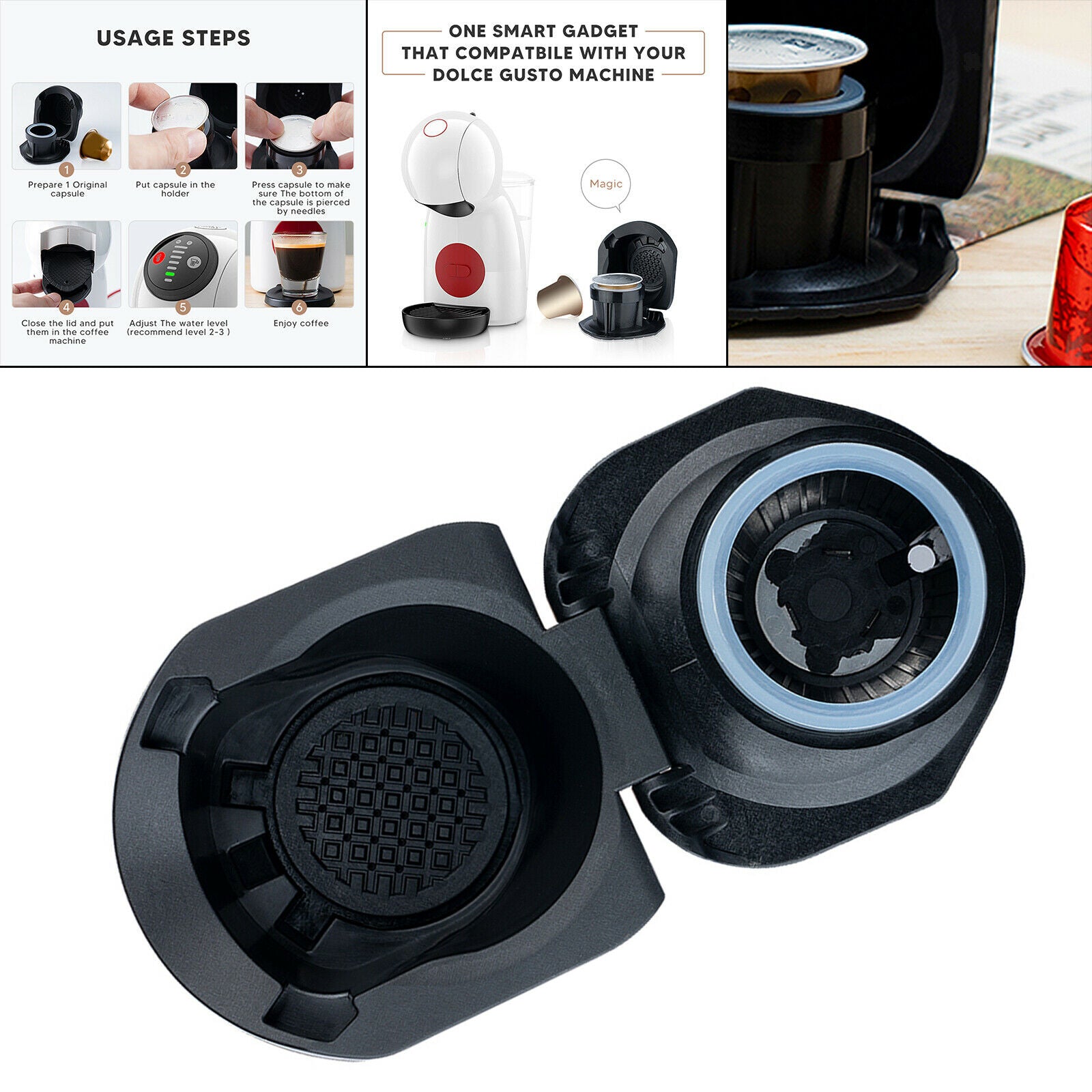 Handheld Coffee Capsule Converter Reusable Coffee Maker Machine for Cafe