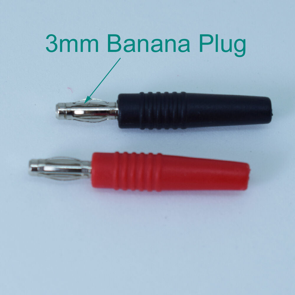 10pcs Nickel Plated Copper 3mm Banana Male Plug Test DIY Solder Connector R+B