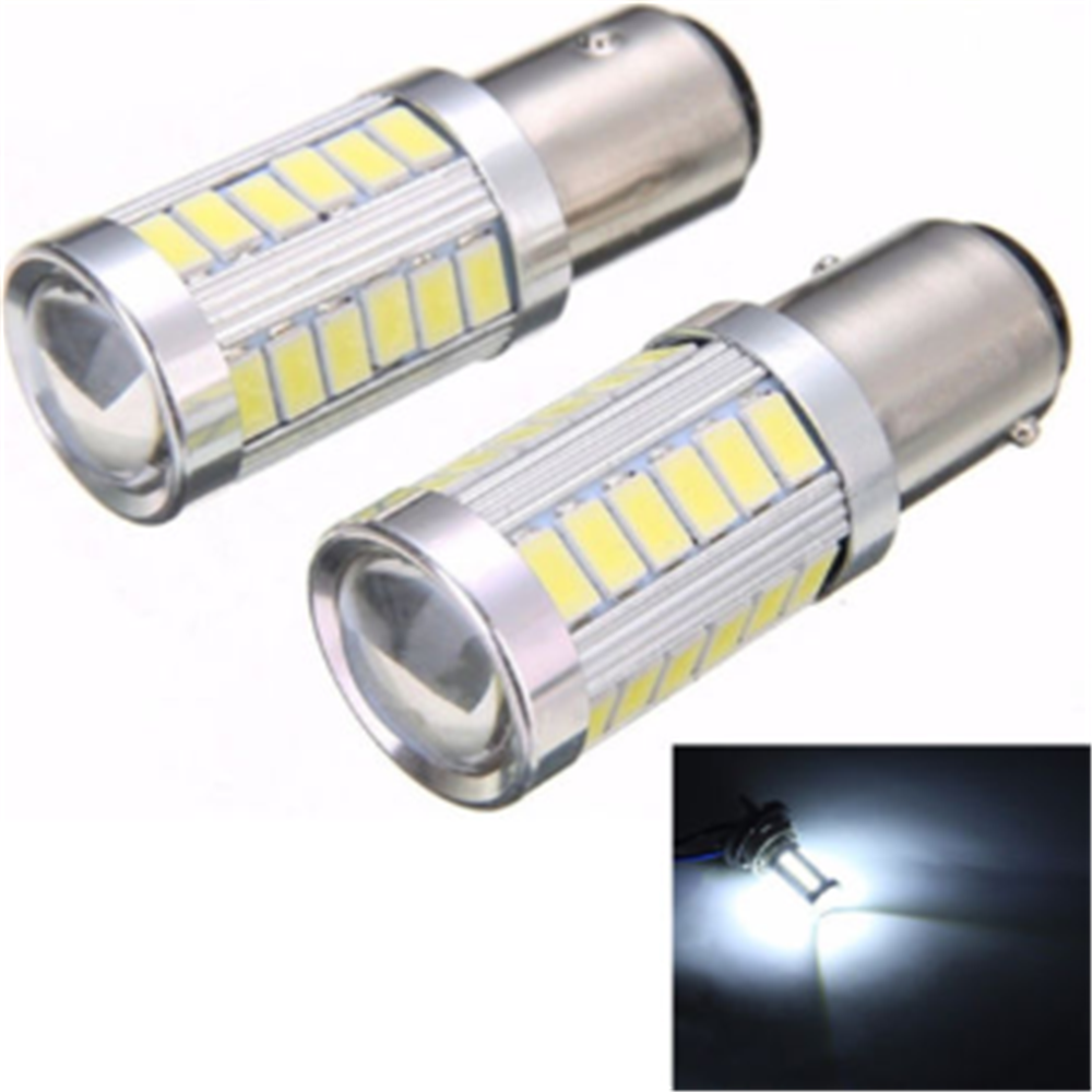 2pcs/Set BA15D P21W 1157 33SMD LED Car Backup Reverse Head Light Bulb White