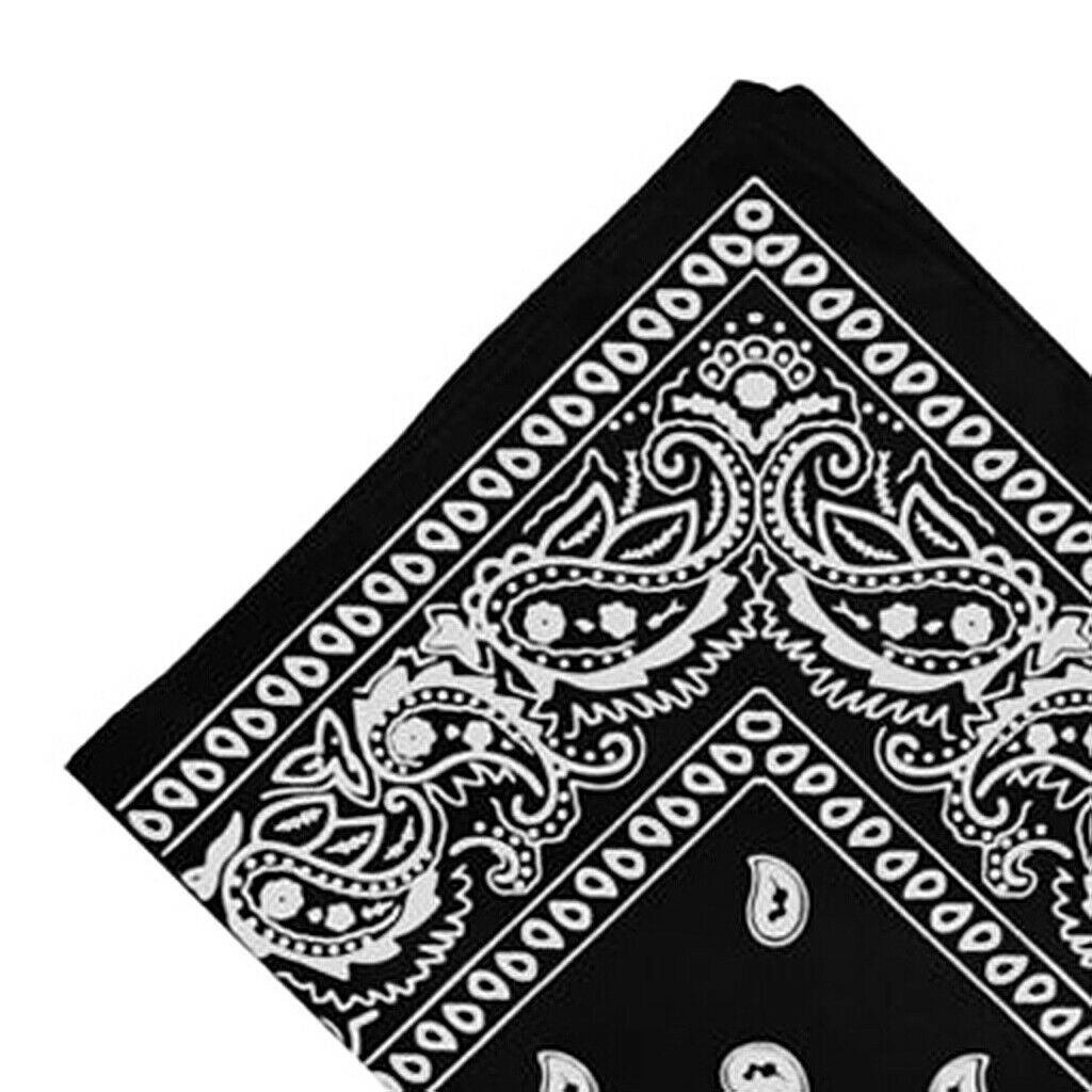 2 Pack Women Mens Cotton Paisley Cowboy Bandana Scarf Head Wrap Wristband
