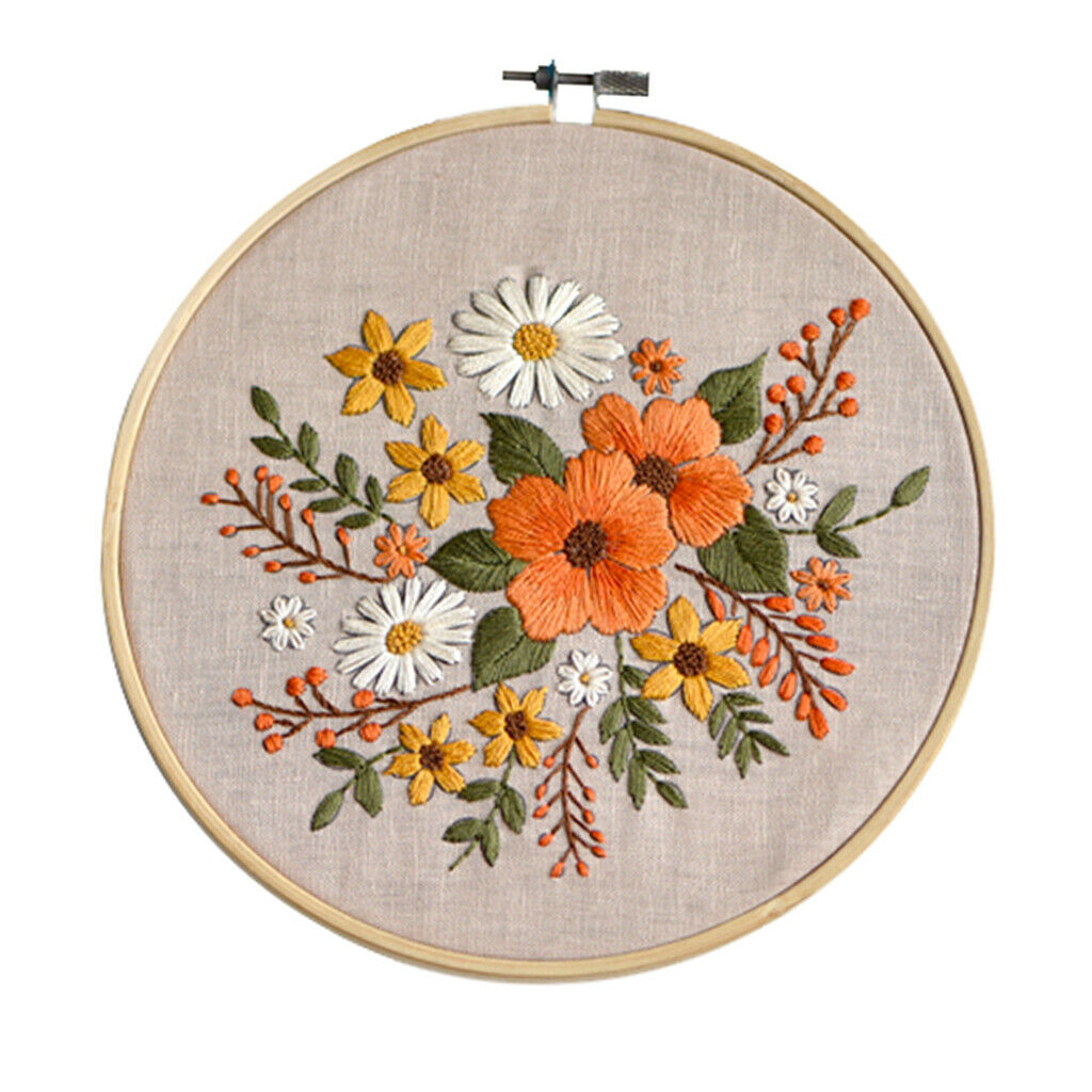 Cross Stitch Kit Home DIY Sewing Tools Flower Hoop Art Making Handy for