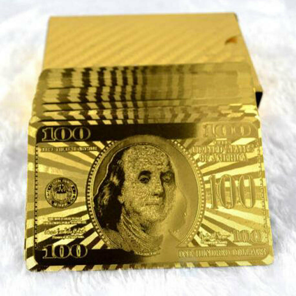 1 Set Goldleaf Plastic Playing Cards Shining Poker Set for Family Games
