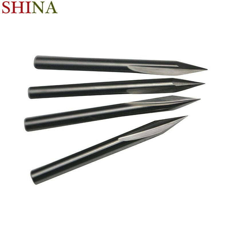 5Pcs 3mm 30 degree 0.3mm Tungsten Carbide Double Flutes Straight Engraving Bits