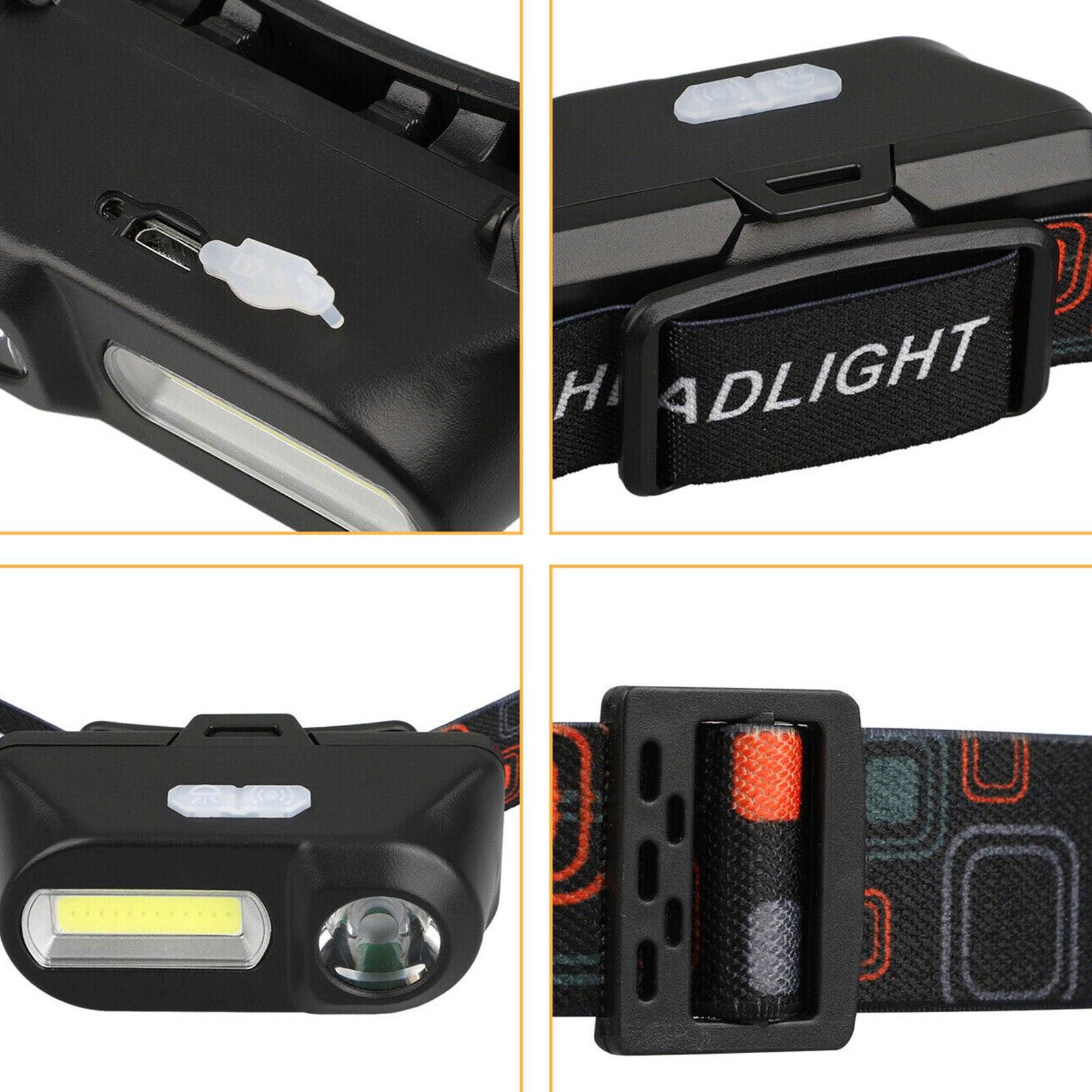 USB Rechargeable LED Headlamp Headlight Head Lamp Torch Flashlight Waterproof X1
