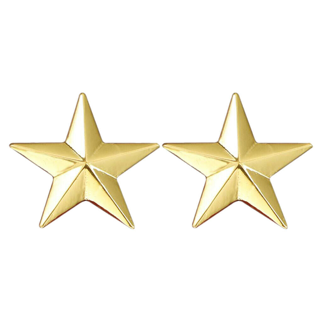 4Pcs Men Women Classic Star Brooch Collar Tie Corsage Party Badge Golden