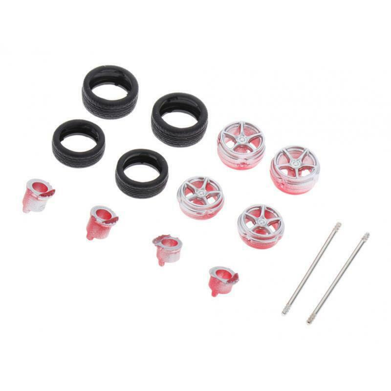 4pc 1:64 Wheels Rims Hub w/ Brake for Hotwheels Car Models Accessory Toys