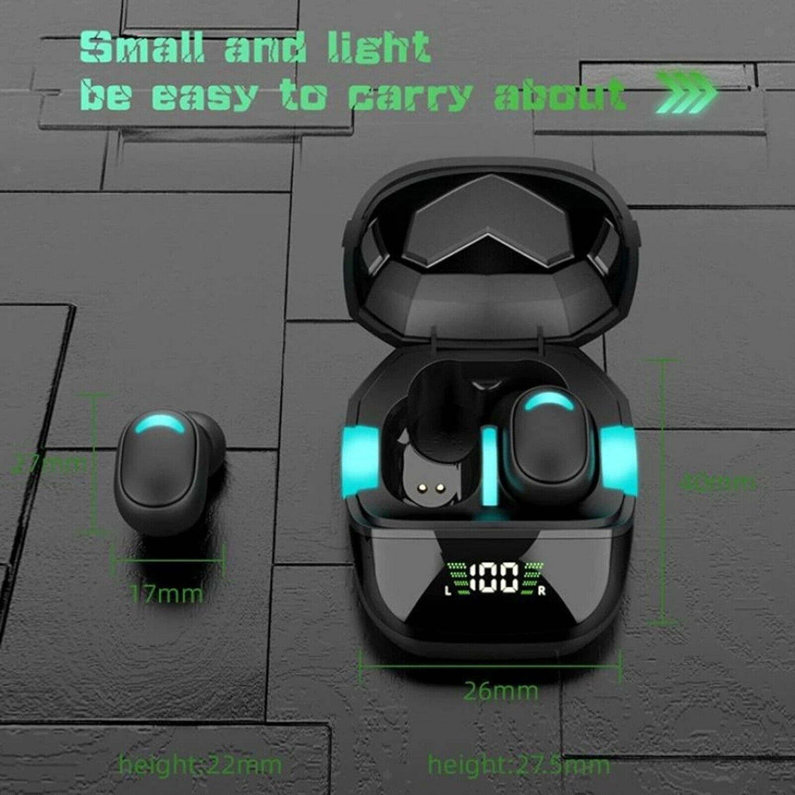 Game Wireless Earbuds Bluetooth 5.1 Premium Sound for Sport Waterproof