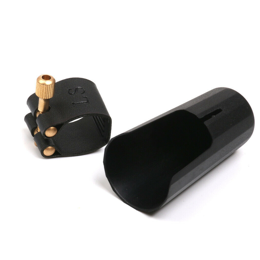 Bb Clarinet Mouth   Cover And PU Leather Ligature Clip