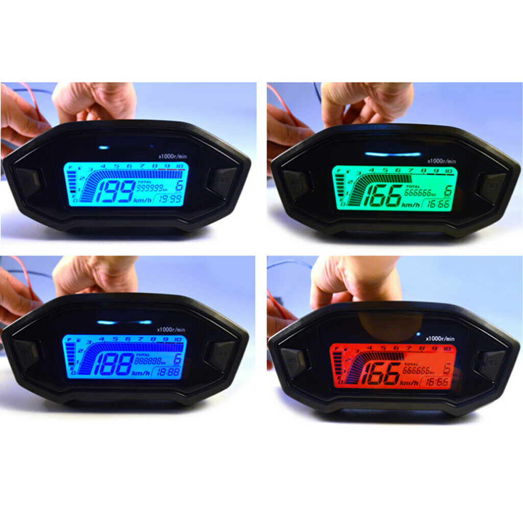 150mm LCD Digital Odometer Speedometer Tachometer for Motorcycle Scooter Tool